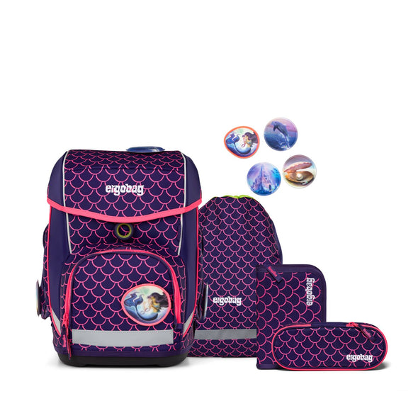 ERGOBAG cubo - Schultaschen-Set 5-tlg. - LUMI EDITION PerlentauchBär