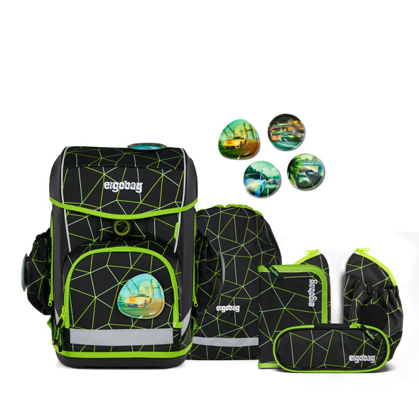 ERGOBAG cubo light - Schultaschen-Set 6-tlg. - LUMI EDITION CyBär Race